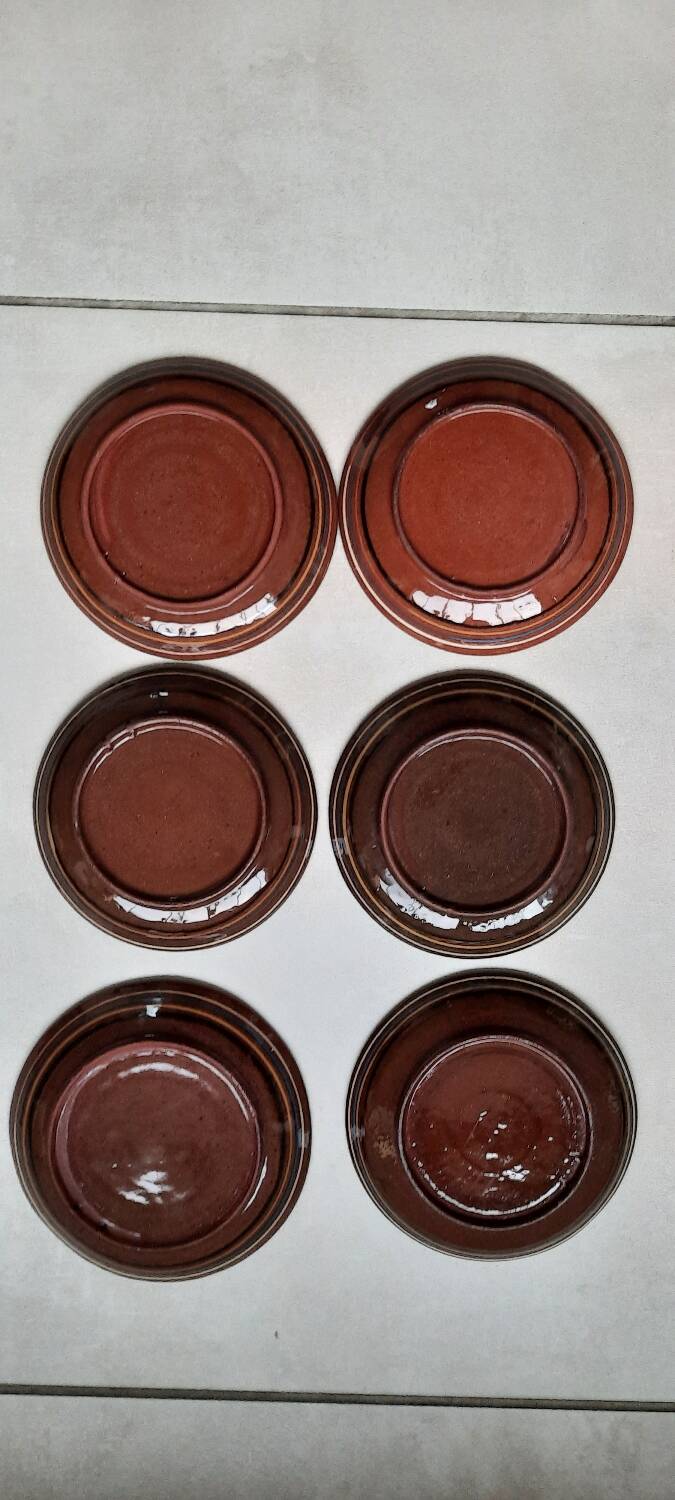 Hand painted pottery plates