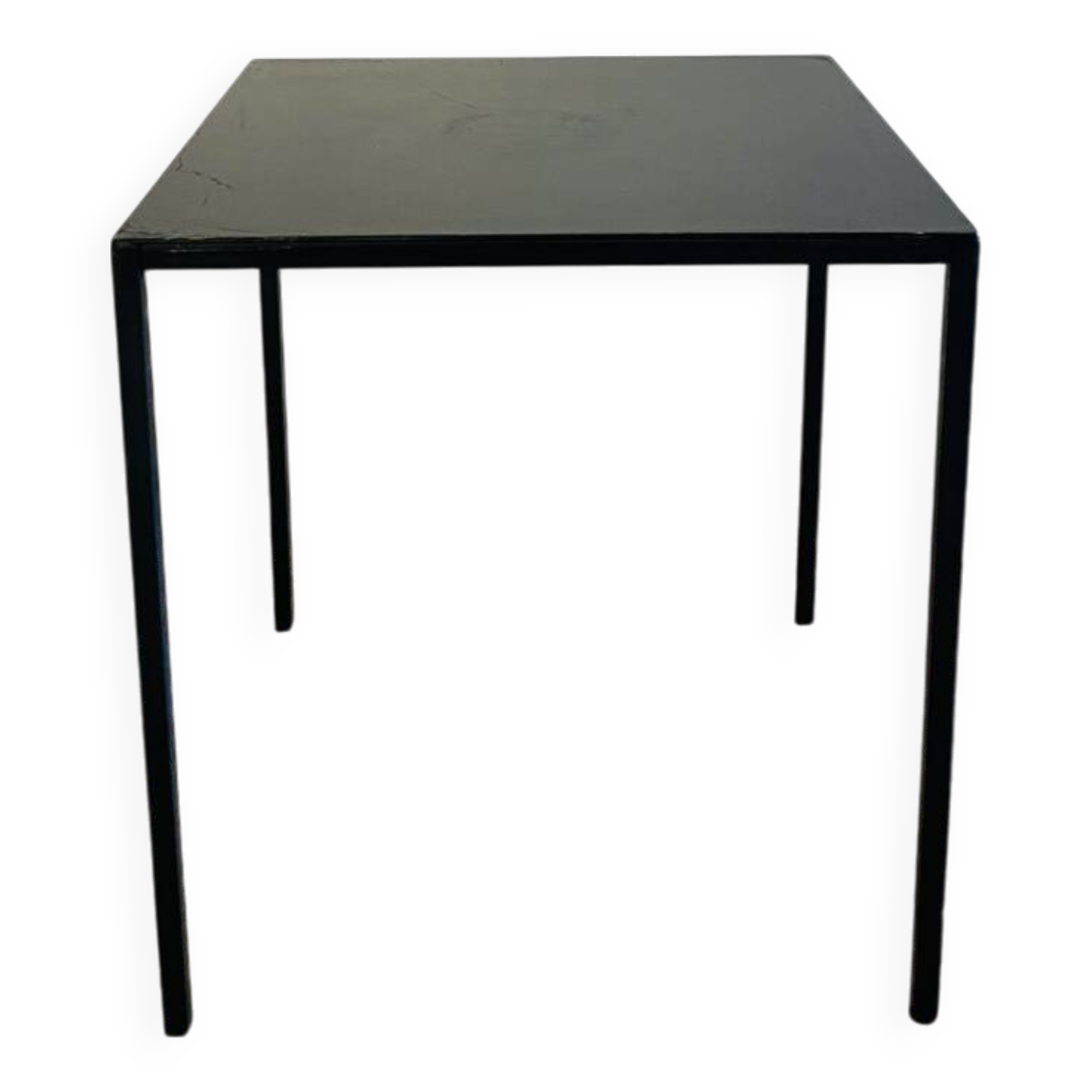 Black coffee table in raw steel Domino model Caravane brand