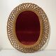 Oval rattan mirror style Franco Albini - 1960's