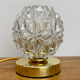 Vintage globe table lamp in molded glass