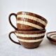 Lot de 2 tasses + 2 assiettes en grès "Mary" - Digoin Sarreguemines Vintage