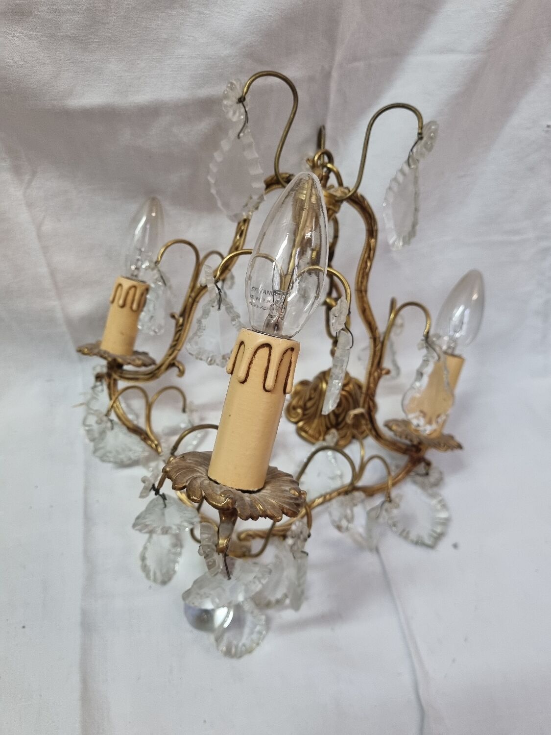 Bronze chandelier with baroque crystal tassels