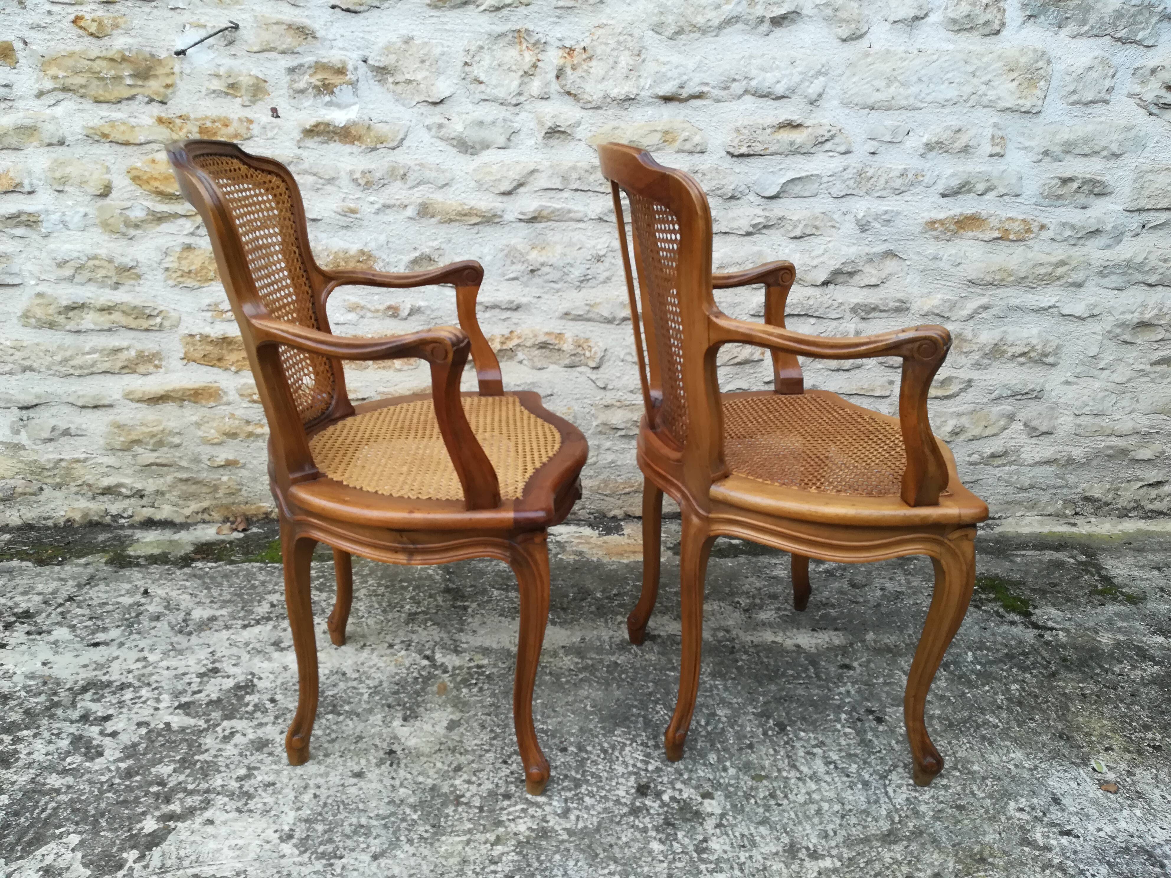 Louis xv style canne chairs