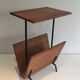 Black lacquered wood and metal magazine rack France 1950