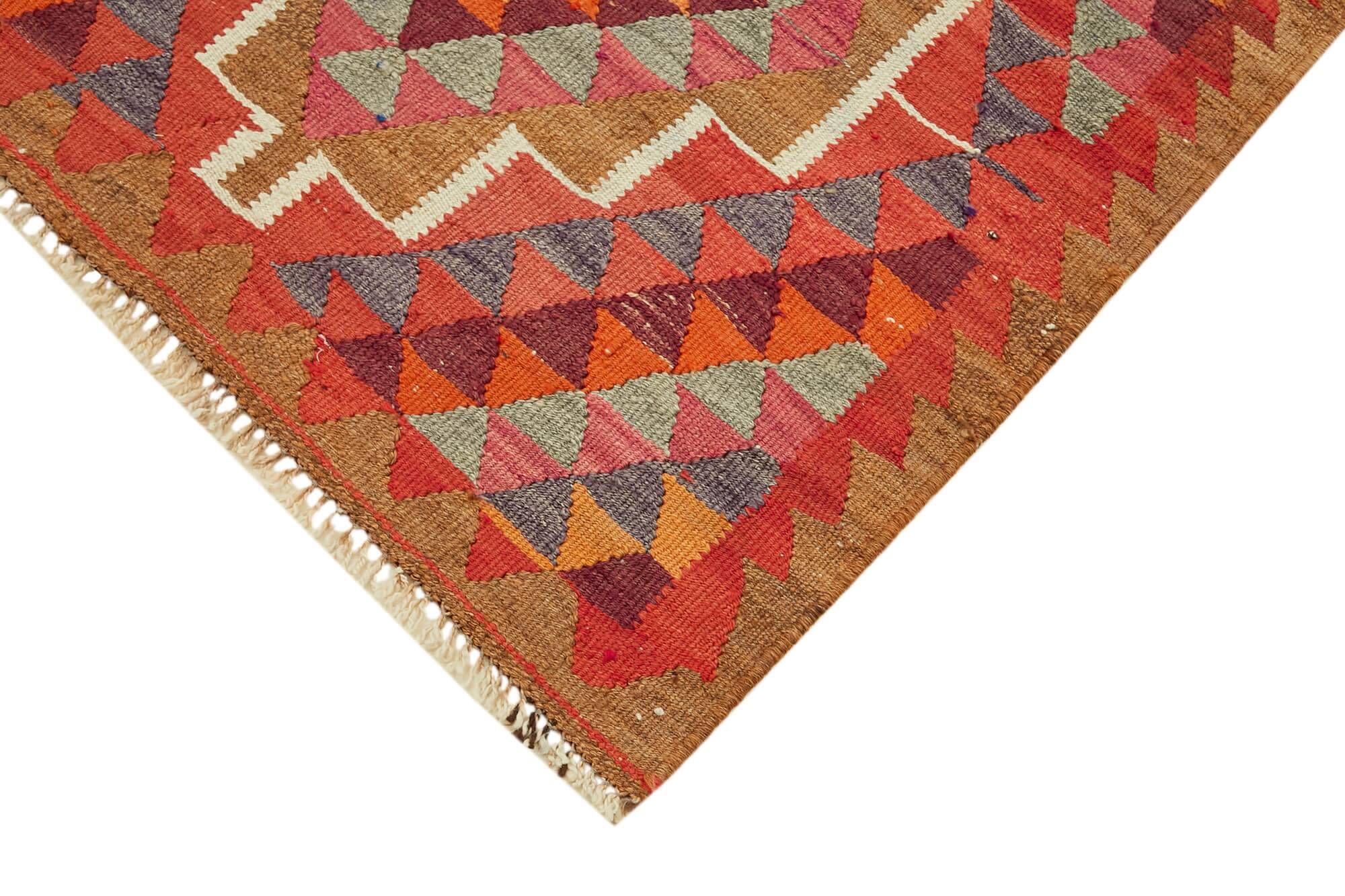 Turkish Handwoven Vintage Herki Kilim 96 cm x 348 cm