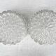 Pair of round ceiling lights in chiseled glass