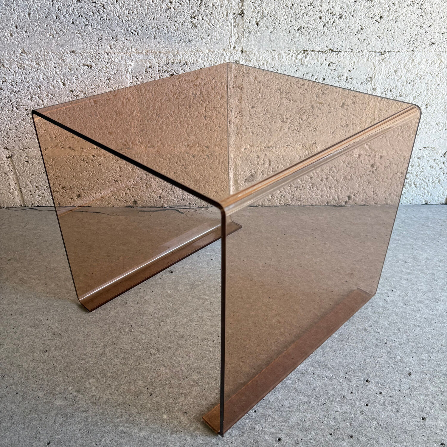 Smoked Plexiglass coffee table / side table, 1970.