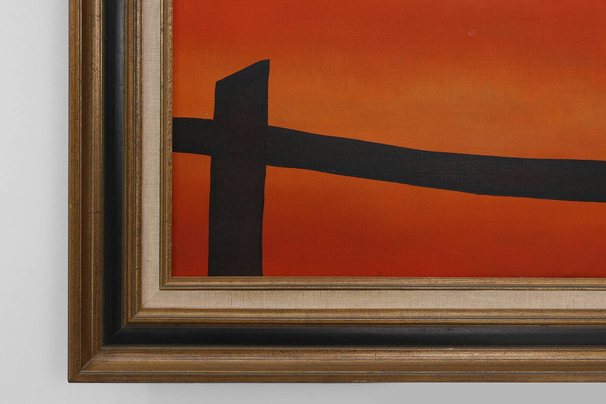 Mid-century Modern painting by Mia Duprez, Belgium, 1970