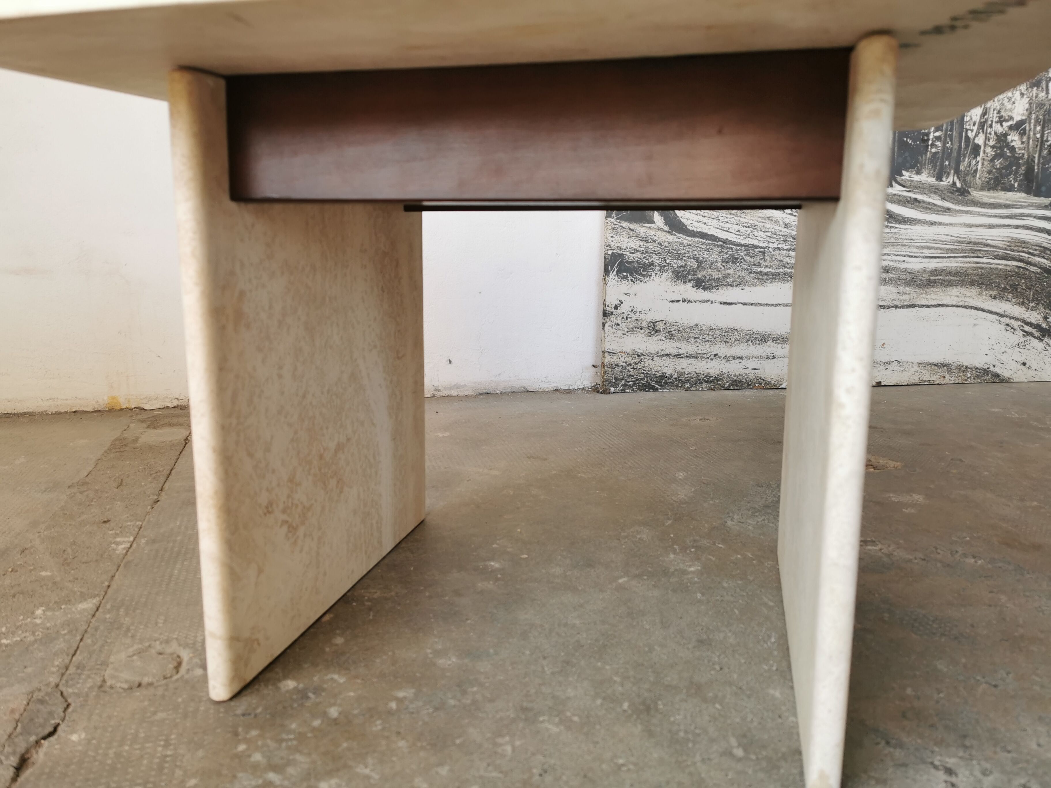 Square travertine coffee table