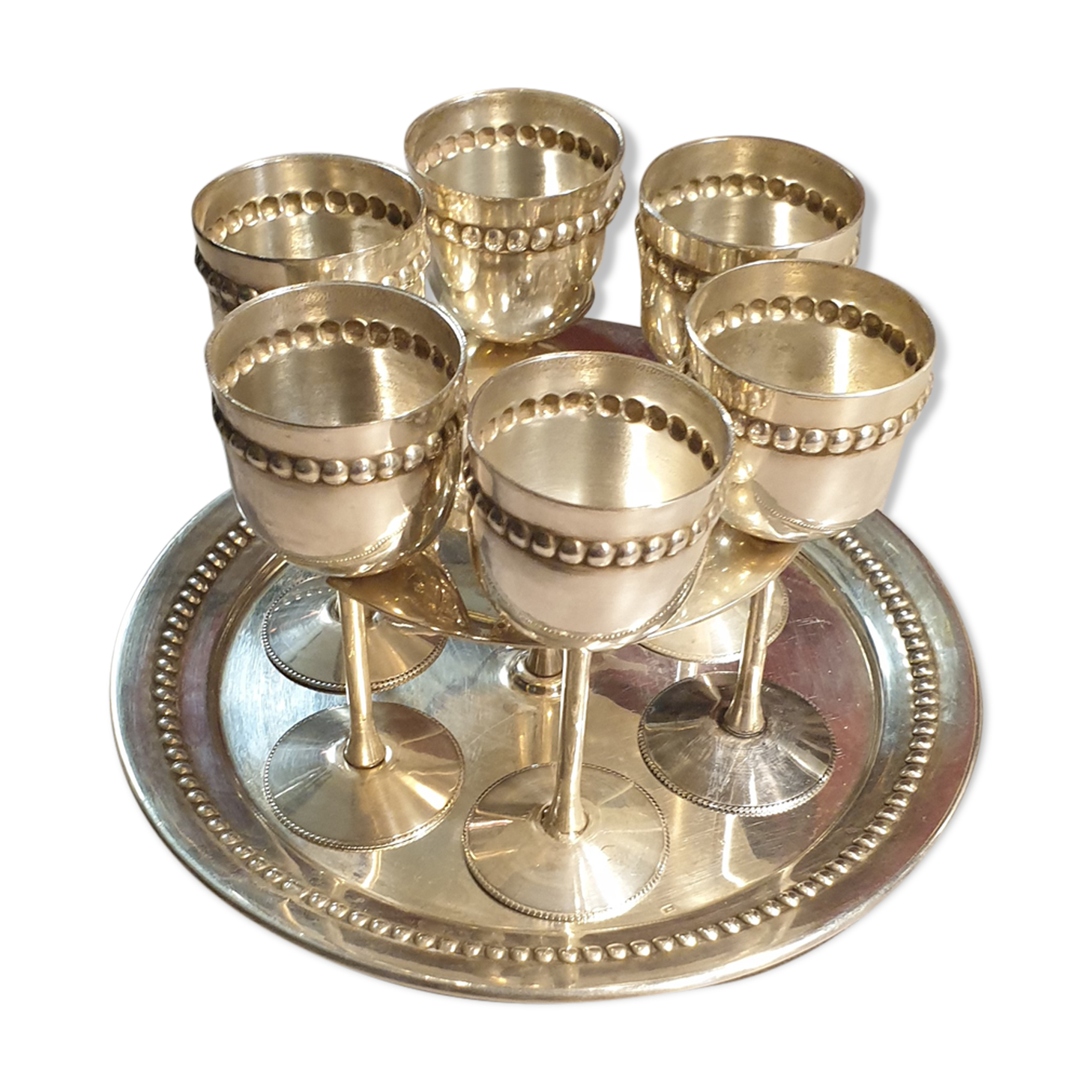 Servant eggcups metal silveré