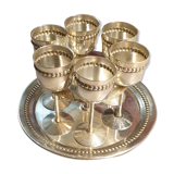 Servant eggcups metal silveré