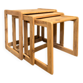 3 nesting tables in pine