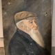 Oil on canvas Portrait of an old man in a beret