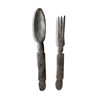 Wooden cutlery senegalese handicraft work