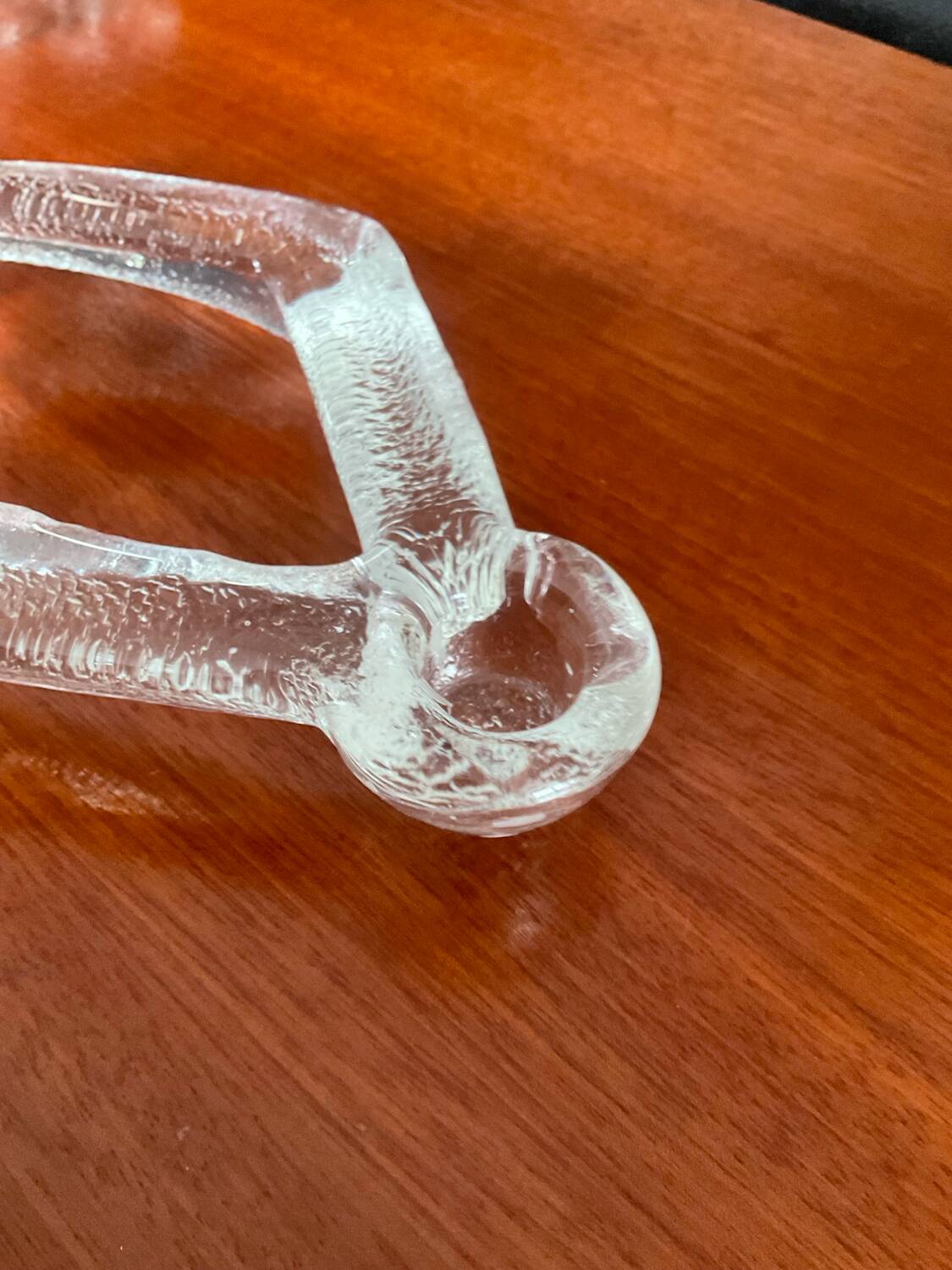 A pair of vintage moulded glass candlesticks.