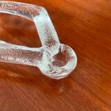 A pair of vintage moulded glass candlesticks.