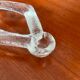 A pair of vintage moulded glass candlesticks.