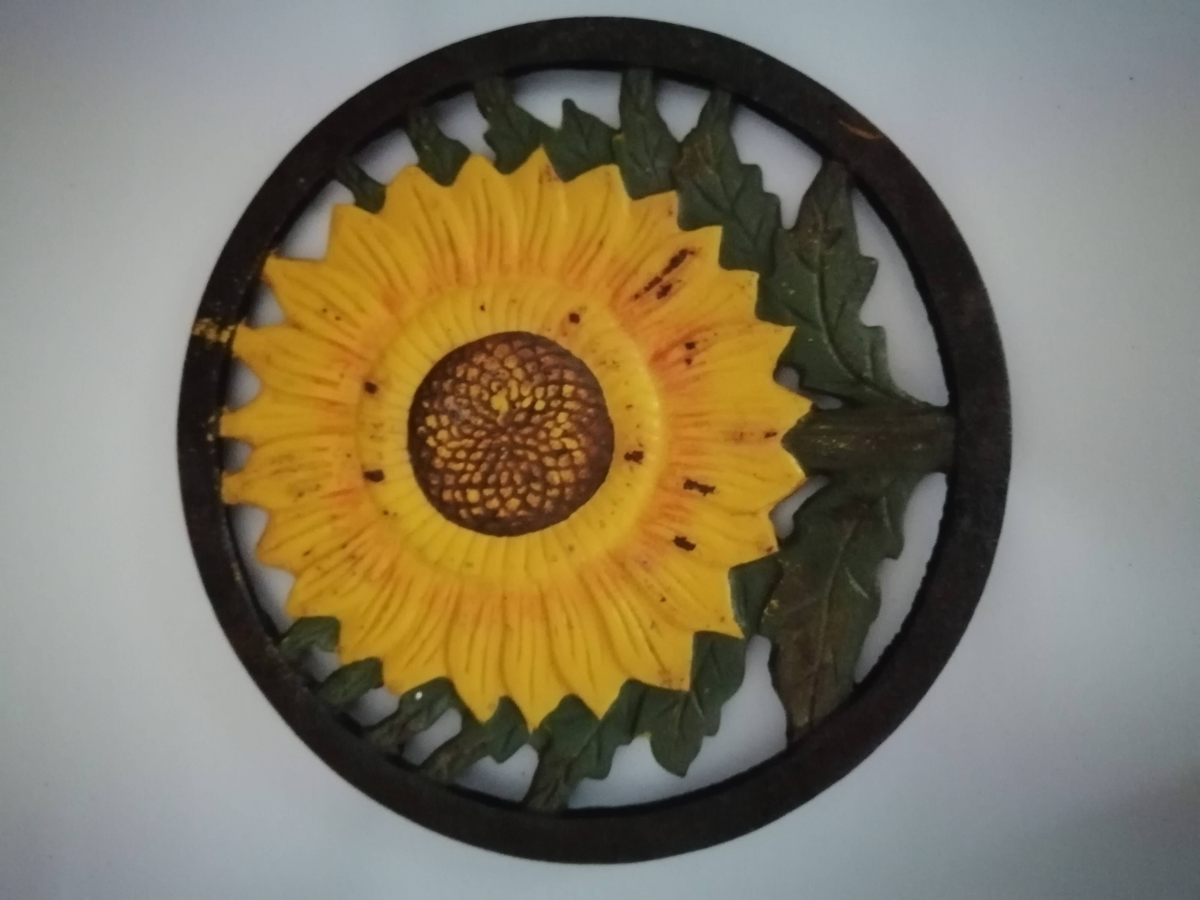 SUNFLOWER CAST IRON TRIVET