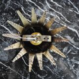 Sun wall lamp by ferro arte, metal and gold leaf, spain, 1960