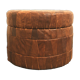 Patchwork leather storage pouf, 1970s