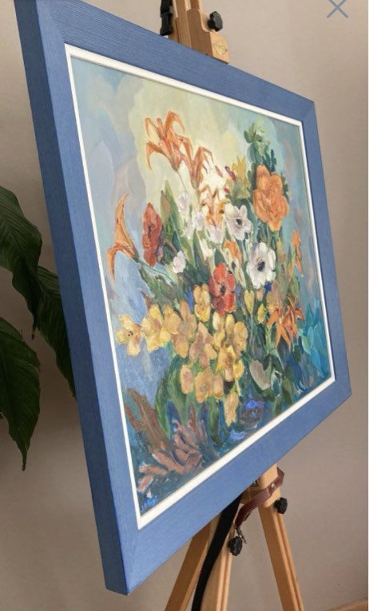 Oil painting on isorel panel Bouquet fleuri signed FAYET twentieth era
