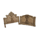 Set of wall panels headboard in carved wood, unique piece