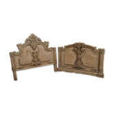 Set of wall panels headboard in carved wood, unique piece