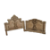 Set of wall panels headboard in carved wood, unique piece