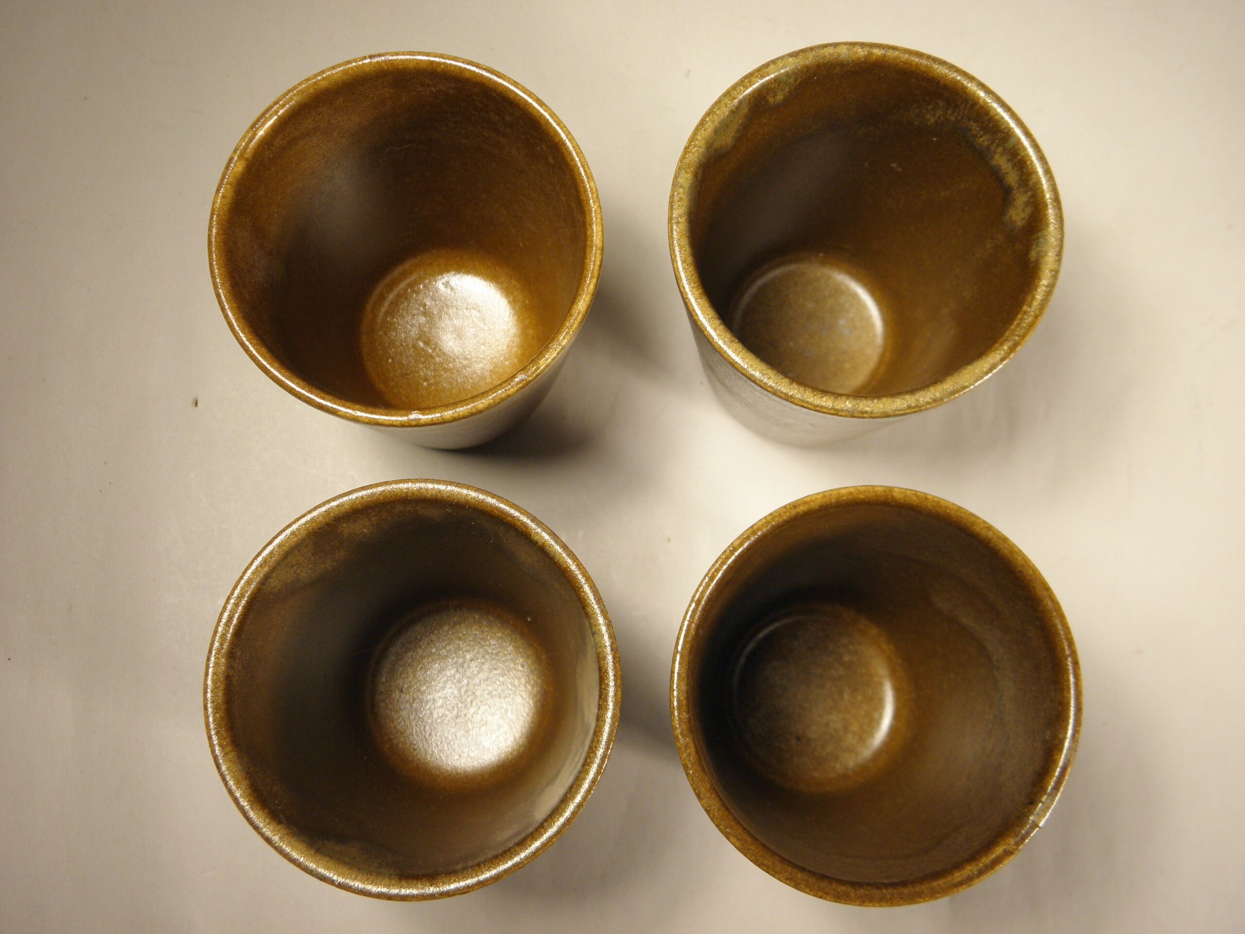 Stoneware tea bowls and tumblers
