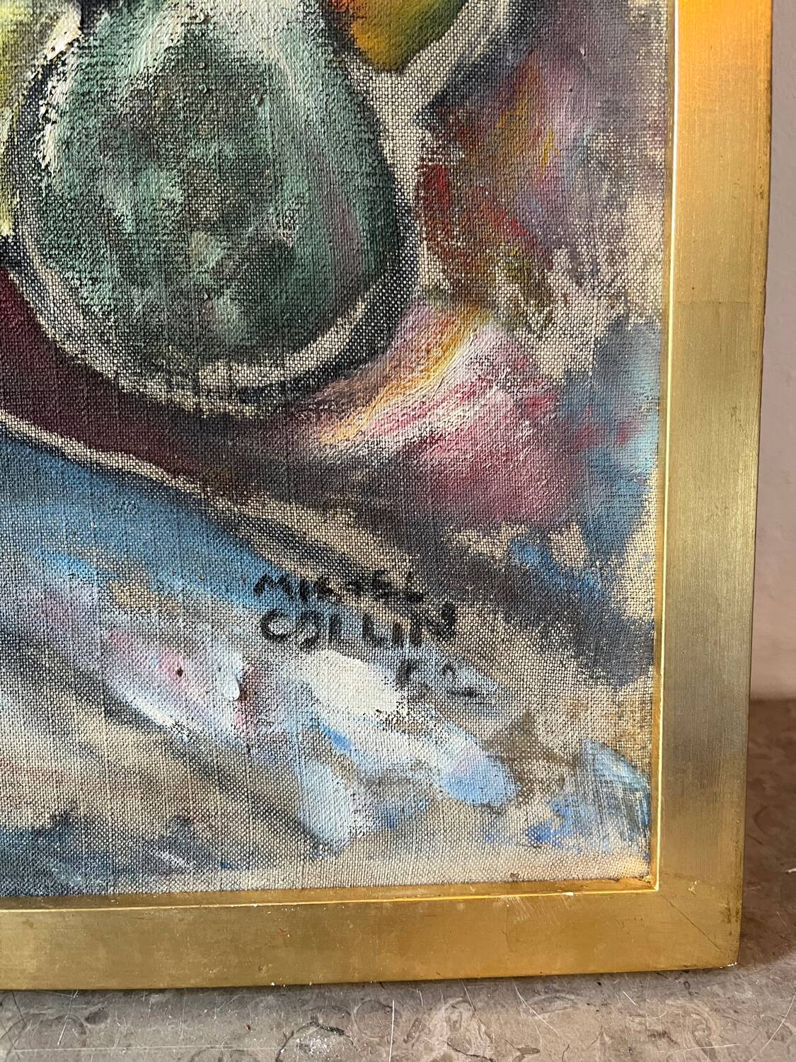 Still life with fruit signed 1952