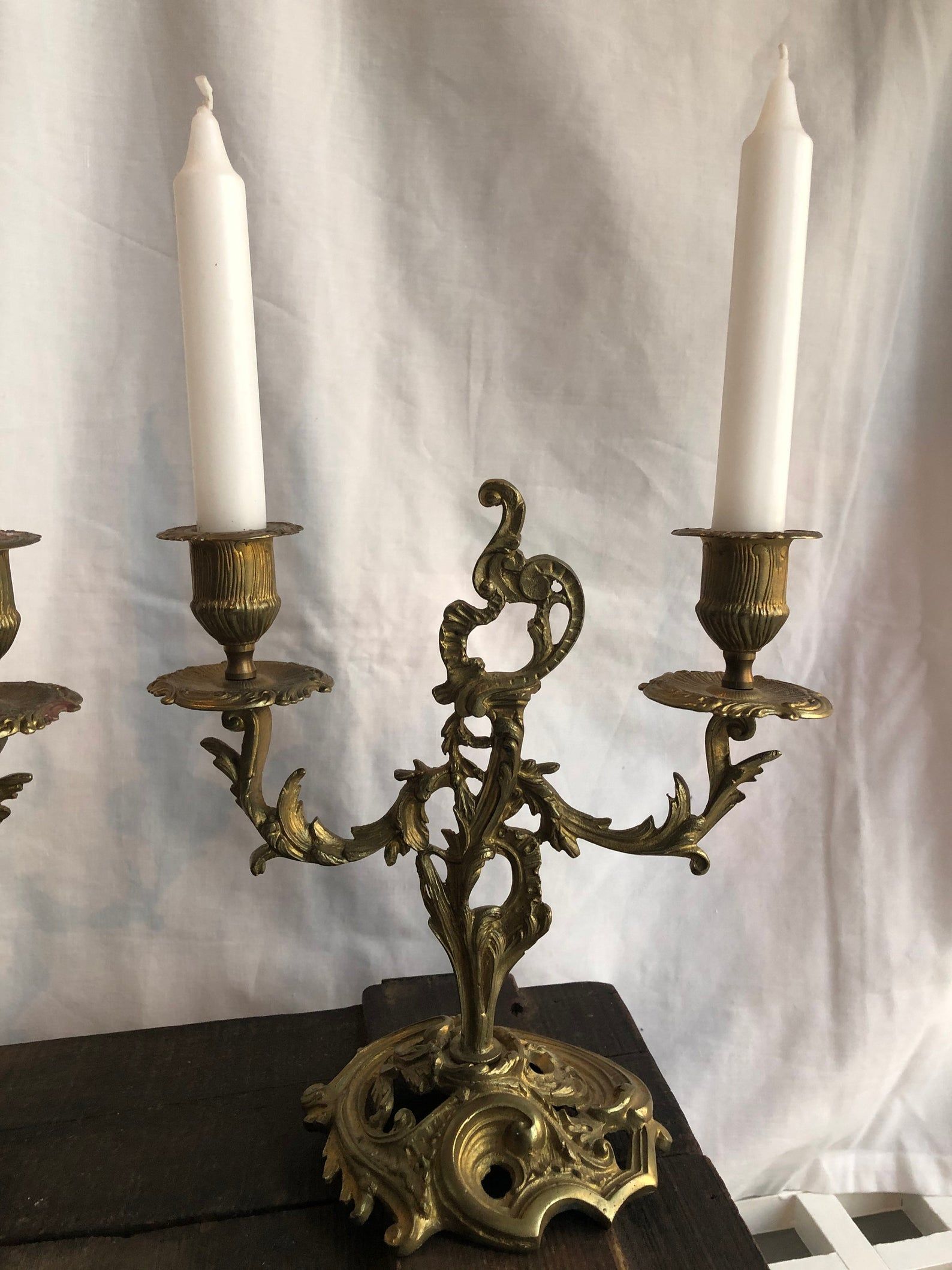 Pair of candlesticks in chiseled bronze and gilded 19th century France