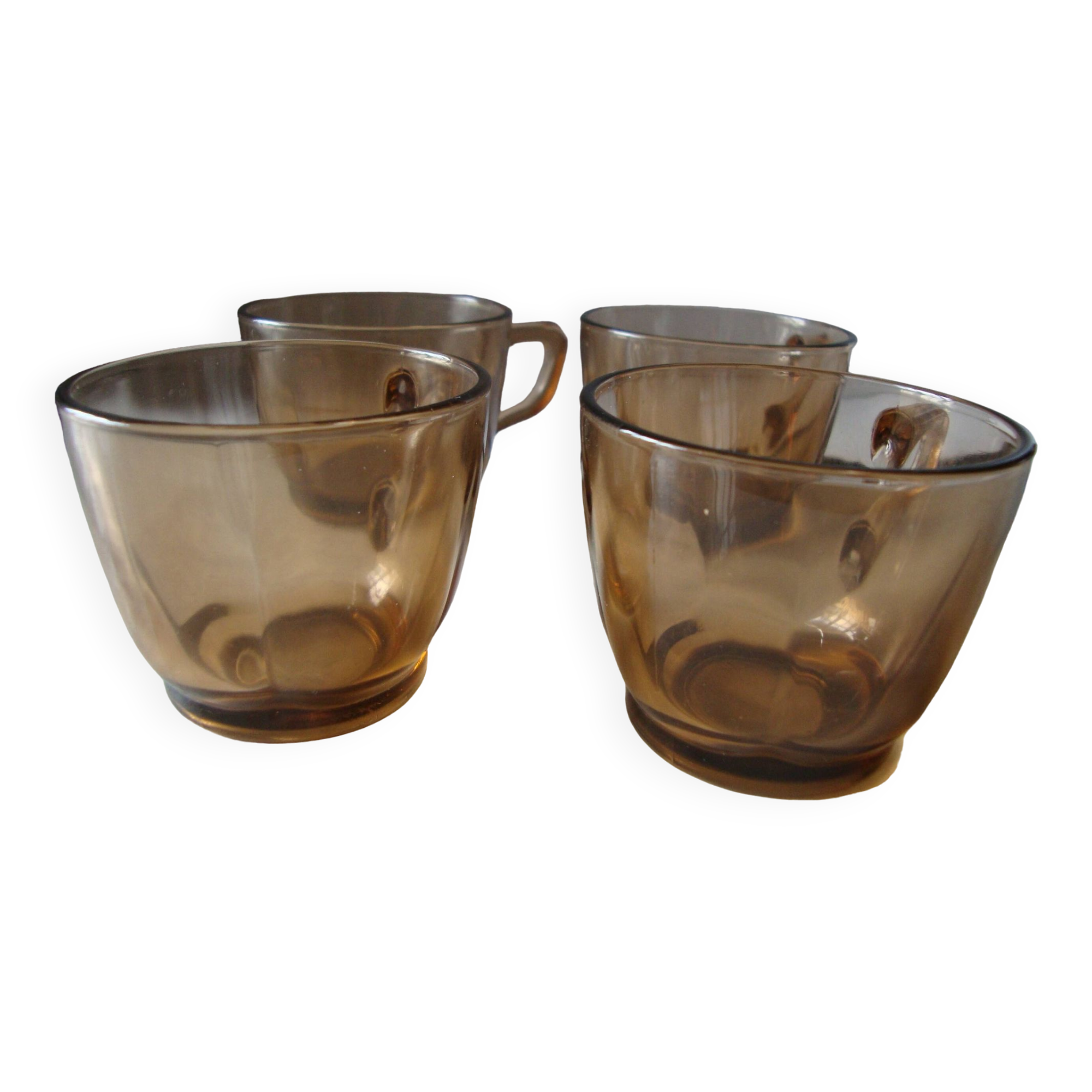 4 Vintage faceted coffee cups Duralex France