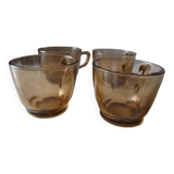 4 Vintage faceted coffee cups Duralex France