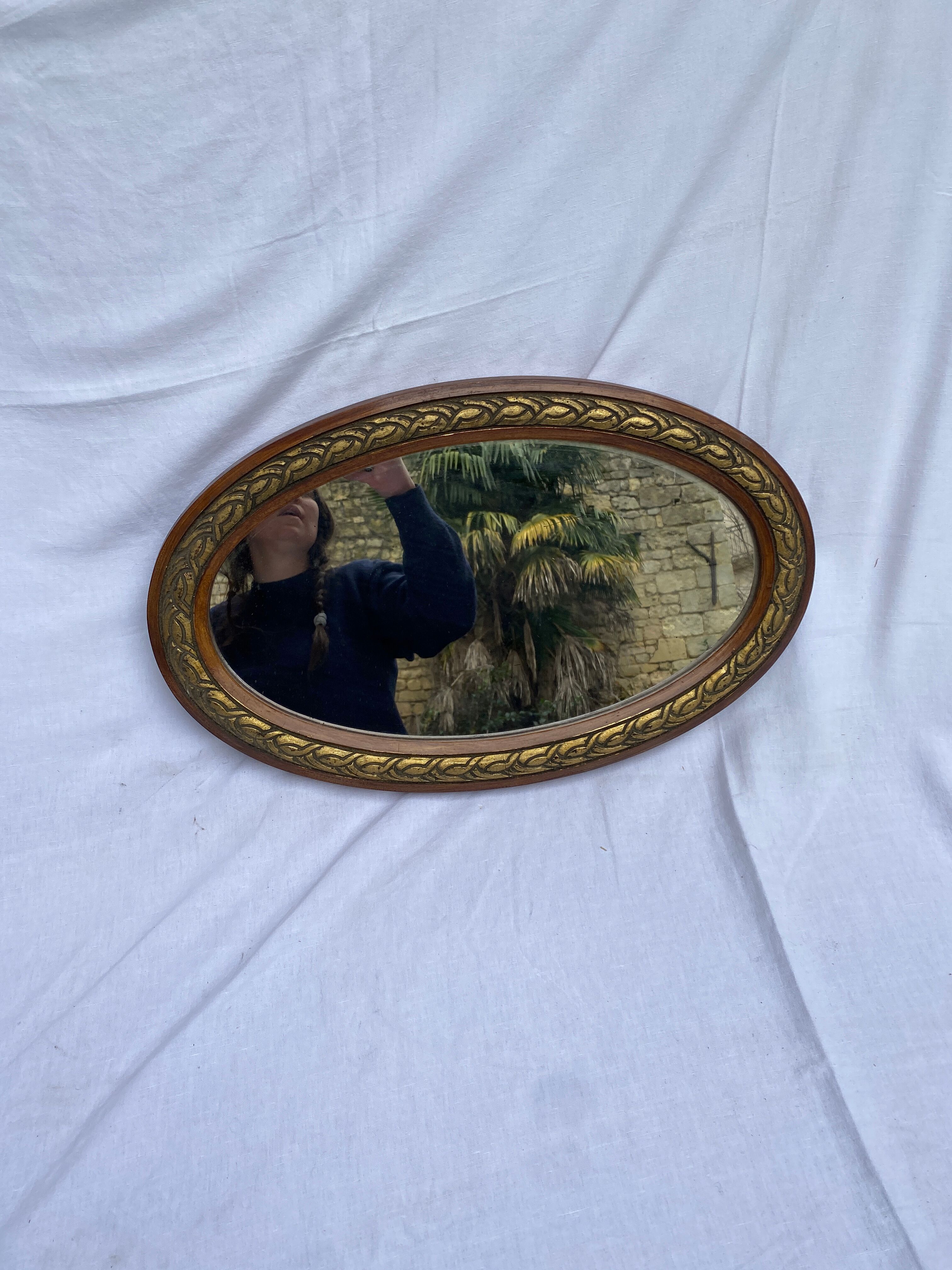 Mirror oval art deco 60x36cm