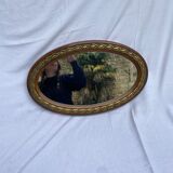 Mirror oval art deco 60x36cm