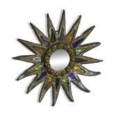 Miroir soleil en plomb dans le style de Line Vautrin, Irena Jaworska