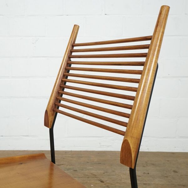 Ensemble de 6 chaises « Pelle » en érable et fer, par Paul McCob