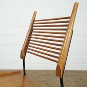 Set of 6 Maple and iron "Shovel" chairs by Paul Mccob