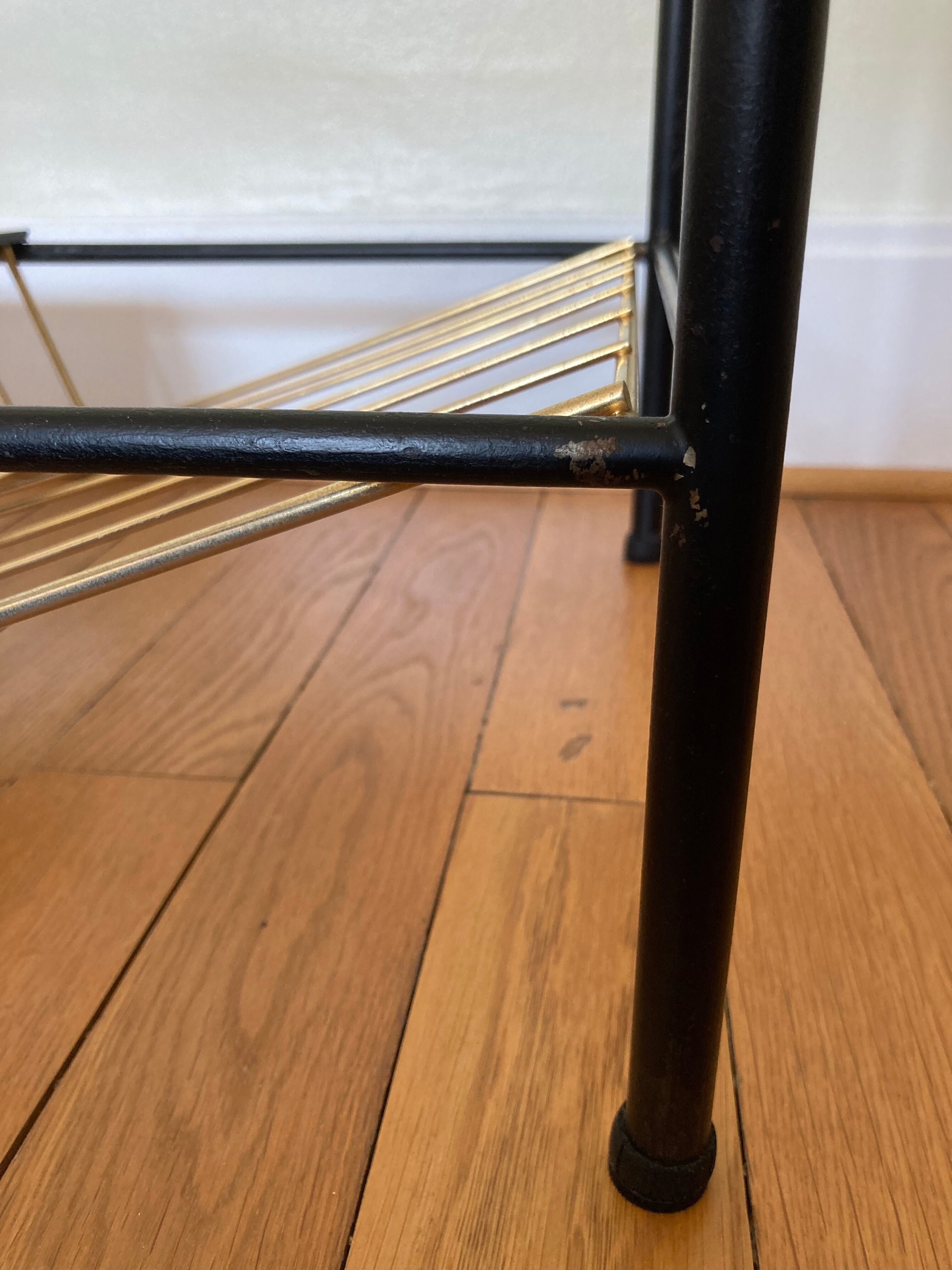 Coffee table 50s metal and glass