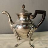 Empire style coffee maker in silver metal