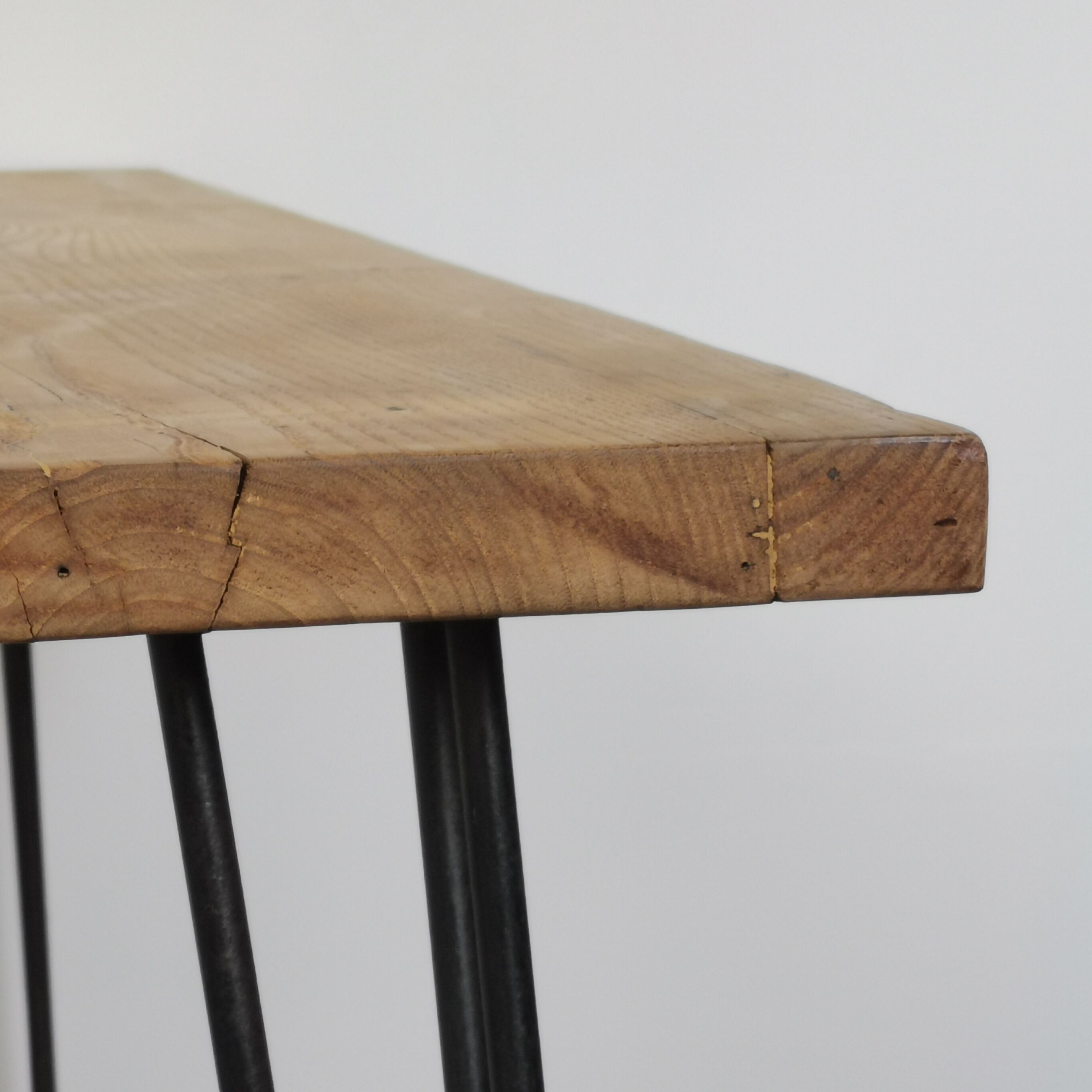 Oak table metal legs