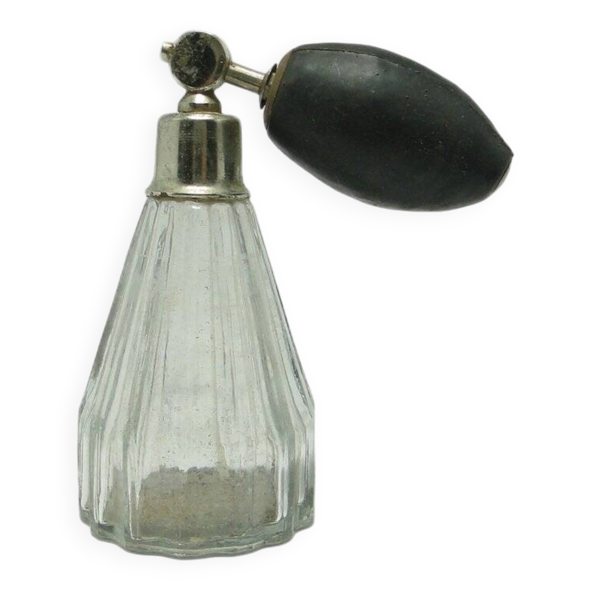 Art Deco Bohemian bronze and crystal perfume bottle, 1950s