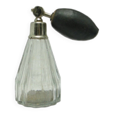 Bouteille de parfum en bronze et cristal Art Déco bohémien, années 1950