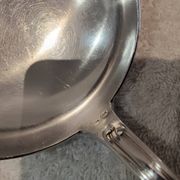 2 Silver-plated soup and sauce ladles with rocaille ribbon decoration