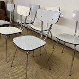 Set of 6 chairs in gray and white Formica