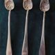 Solid silver salt spoons with Minerva hallmark, 19th century