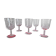 Lot 5 verres à pied cristal ciselé hauteur 14,5 cm