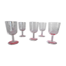 Lot 5 glasses with chiseled crystal foot height 14.5 cm