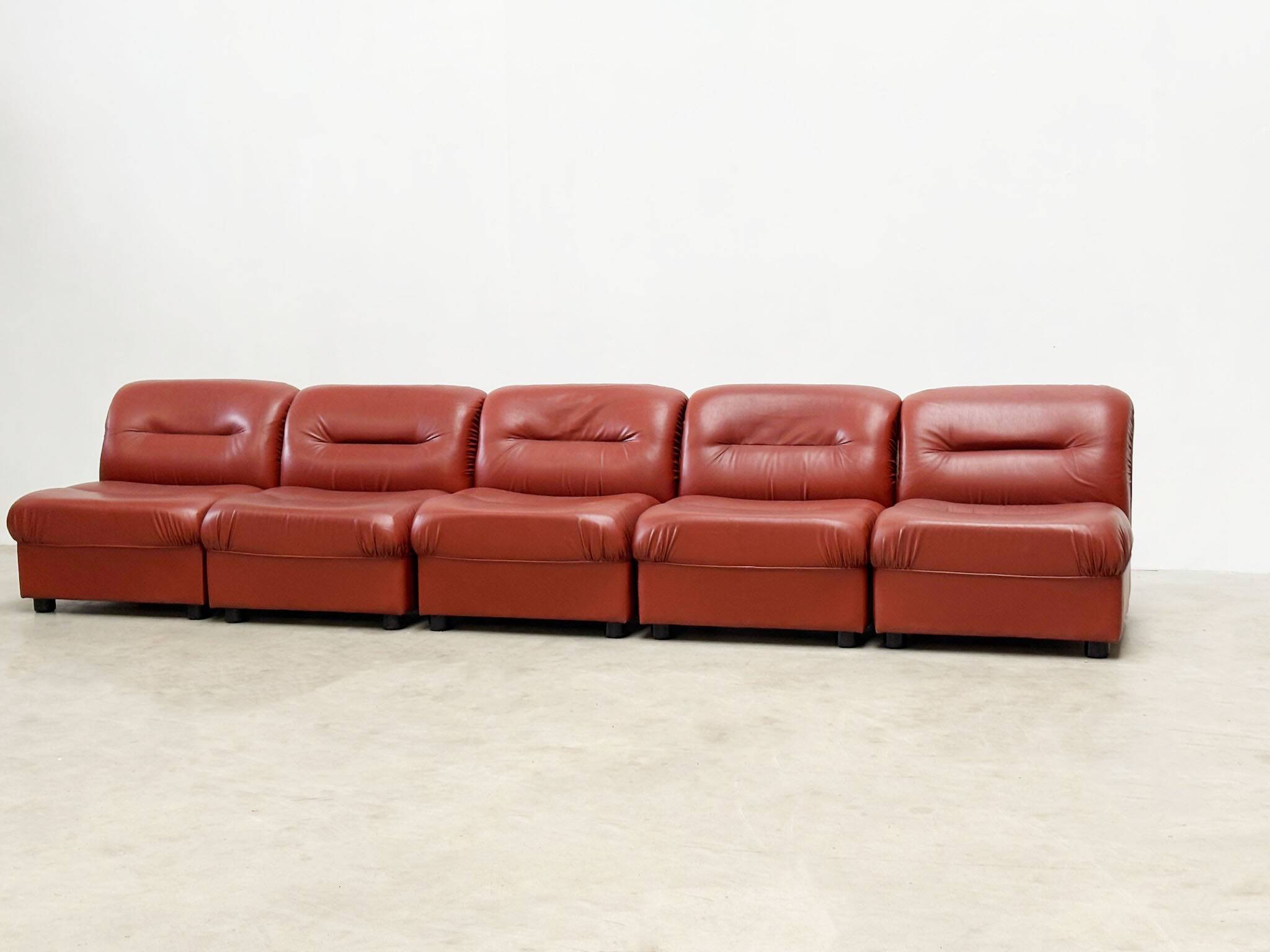 Faux leather modular Italian sofa