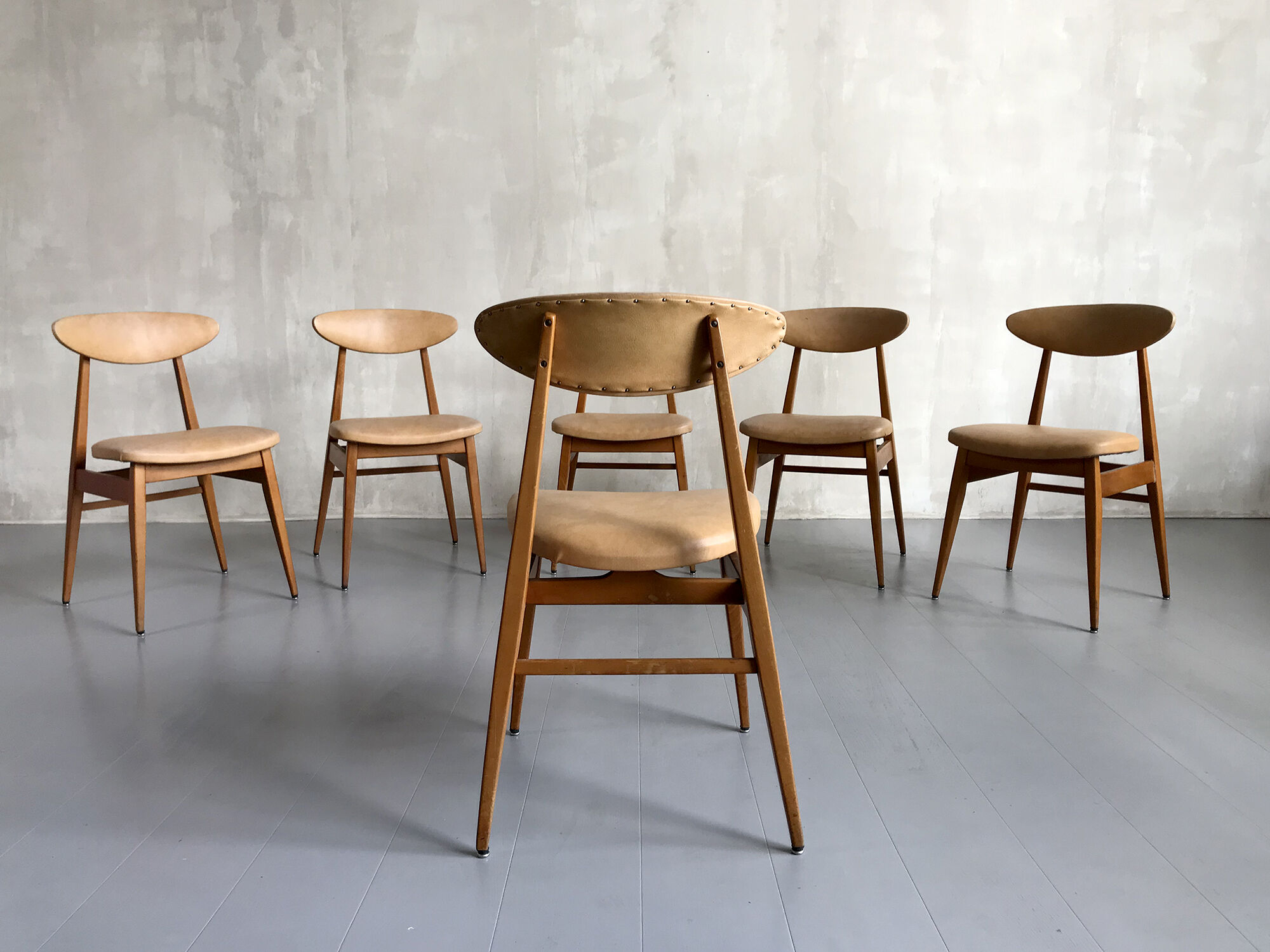 Series of 6 chairs, France 1960